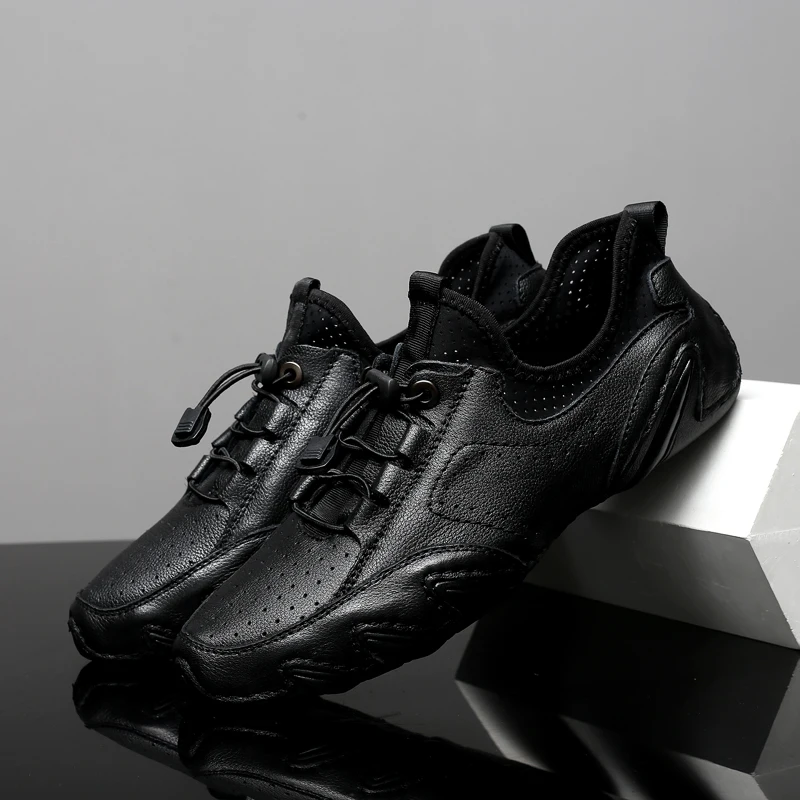 

KATESEN 2019 men's leather casual shoes comfortable fashion octopus rubber non-slip soles breathable easy to wear loafers shoes