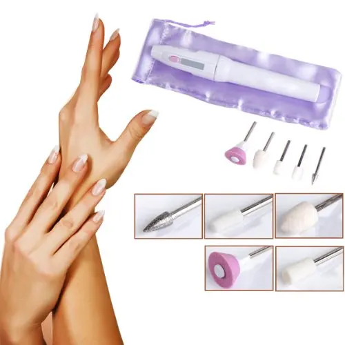 

Pro 5 Bits Electric Manicure Nail Drill File Grinder Grooming Kit Nail Art DIY