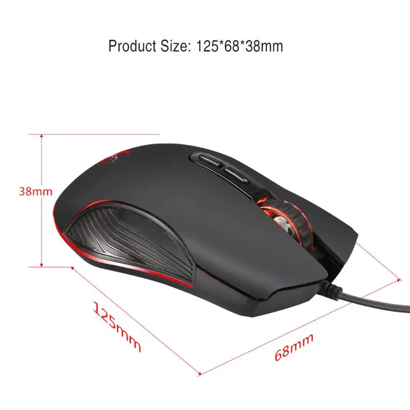 Optical Wired Game Mouse 4 Colors LED Light 3200dpi Gaming Mice G830 for PC Computer Laptop 3