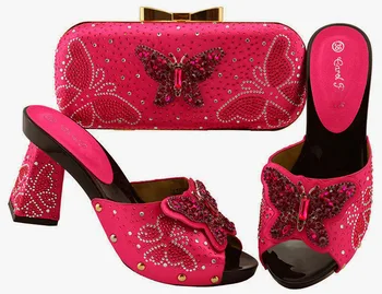 

Italian Shoes with Matching Bags for Wedding party shoe Women Shoes and Bag to Match for Party Nigerian Shoes and Bag Set JZS-05