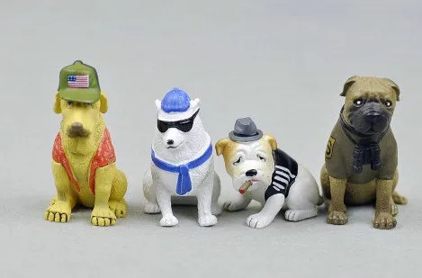 

pvc Figure toys gfit Decoration dogs 4pcs/set