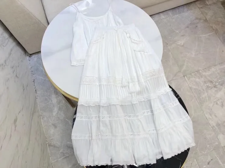 

2018 woman ladies embroidered strapless blouse shirt+skirt dress set clothes