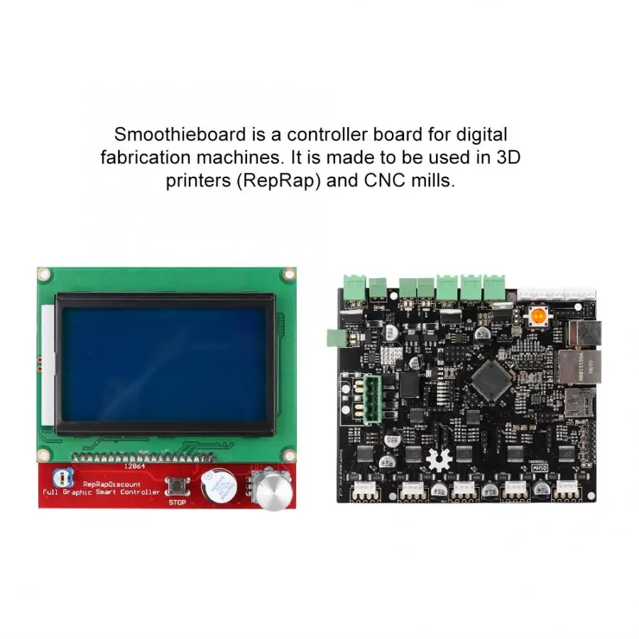 3D Printer Smoothieboard 5X V1.1+12864 LCD Display Kit With Adapter