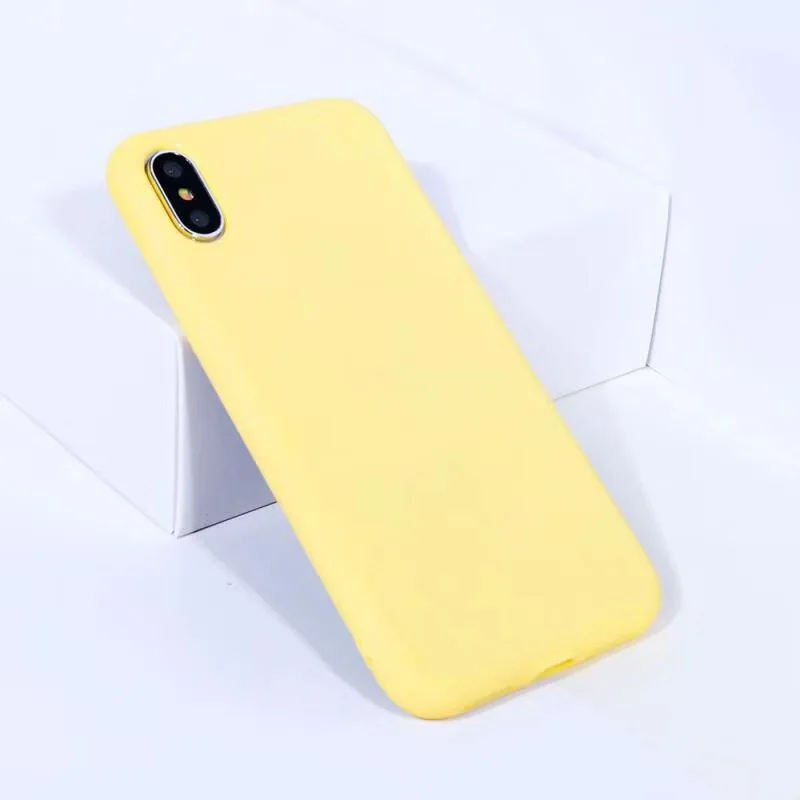 

Cute Candy Color Phone Case For iphone X Case For iphone 7 6 6S 8 Plus Back Cover Fashion Solid Color Matte Soft TPU Cases Coque