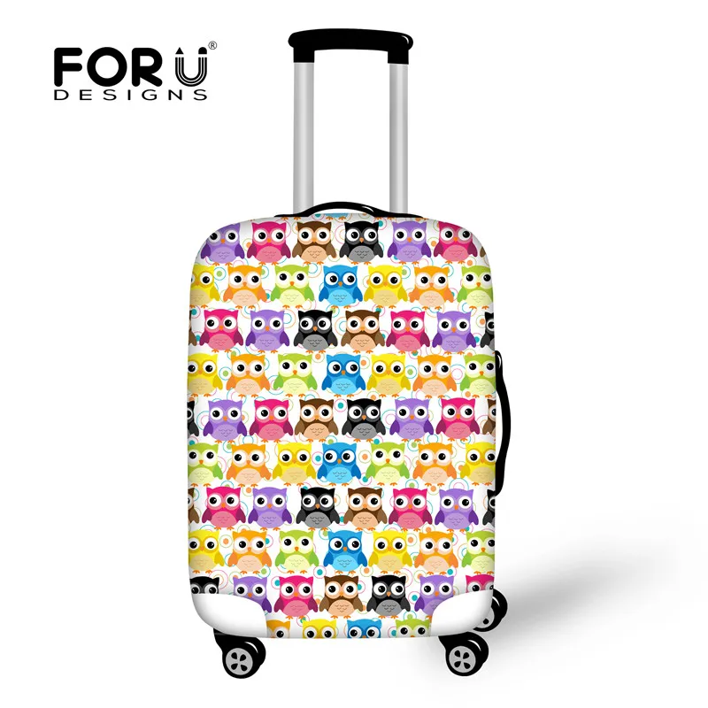 FORUDESIGNS/розовые с принтом Совы дорожные аксессуары толстые эластичные багажные Защитные чехлы для 18 22 24 28 30 дюймов водонепроницаемый чехол - Цвет: CC3368