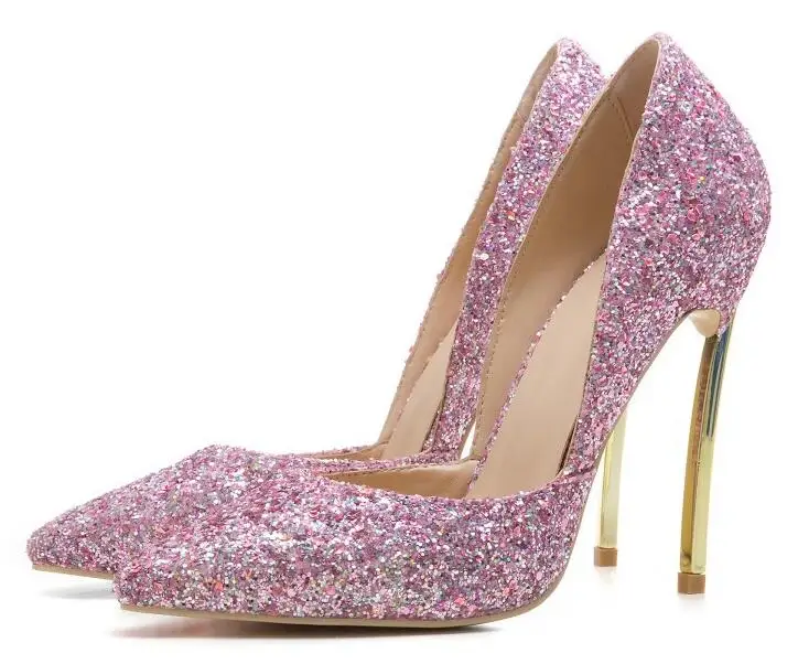 

Fashion Spring Woman Pumps Party Shoes in Pointed toe Super High heel Shoes Shallow Mouth Slip on Stilettos Big Size 41,42,43,44