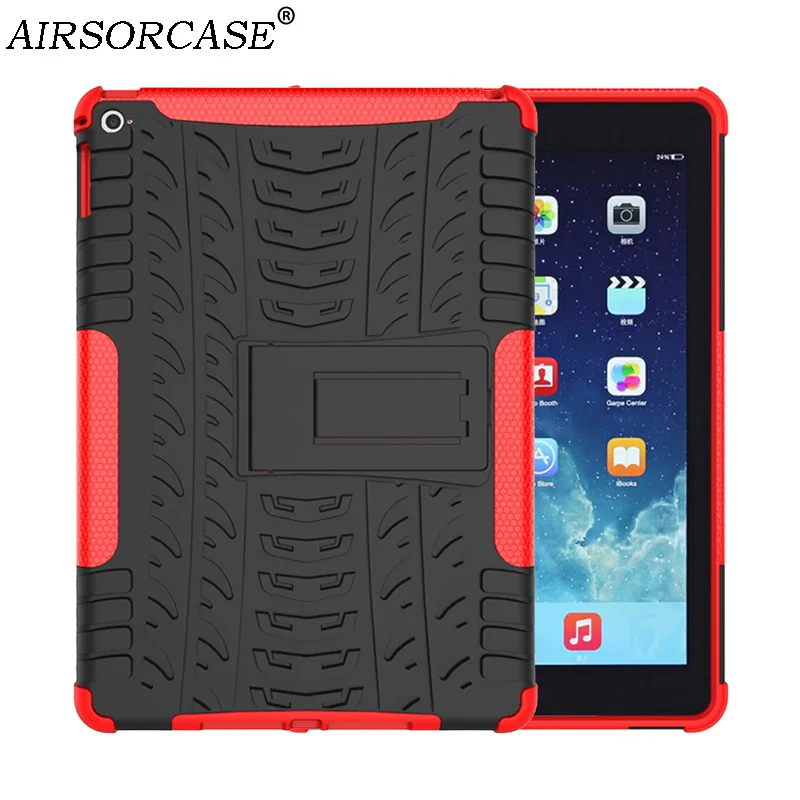 

9.7'' for Apple iPad Air 2 Tablet Case for iPad 6 Cover Rugged Armor Protective Shell Hard PC & TPU Hybrid Kickstand Back Cover