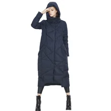 Европейский Основным Костюм Пуховики Женщина Долго Фонд Утолщение большой размер Качество Товаров Зима Холодной доказательство Свободные Пальто uv1289