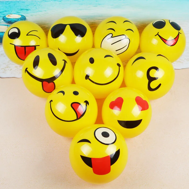 

Beach Balls Inflatable Pool Toys 10 Pack PVC Emoji Beach Balls For Pool And Beach Party Favors Swimming Water Toys For Kids 25CM