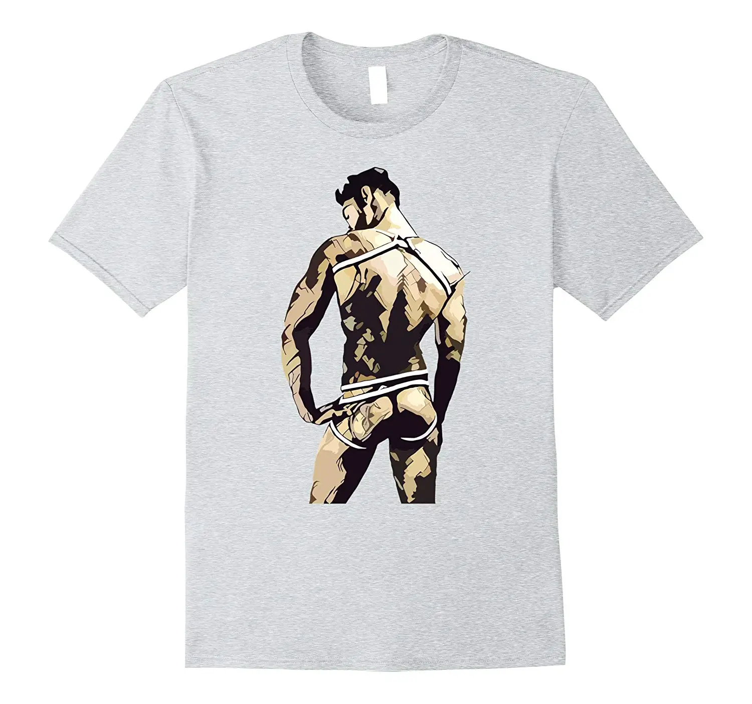 

Harness and Jock Strap Gay T-Shirt- Gay Art Erotica ShirtRound Neck T-Shirts