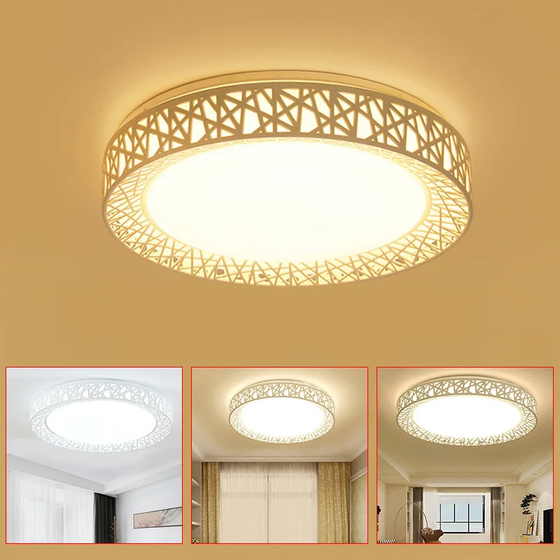 

LED Ceiling Light 12W Bird Nest Round Panel Lamp Modern Fixtures Surface Mounted For Living Room Bedroom Kitchen JA55
