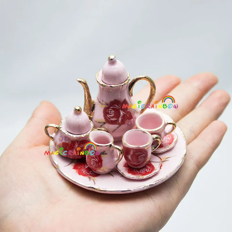 dollhouse-miniatures-kitchen-coffee-tea-set-porcelain-dish-plate-pot