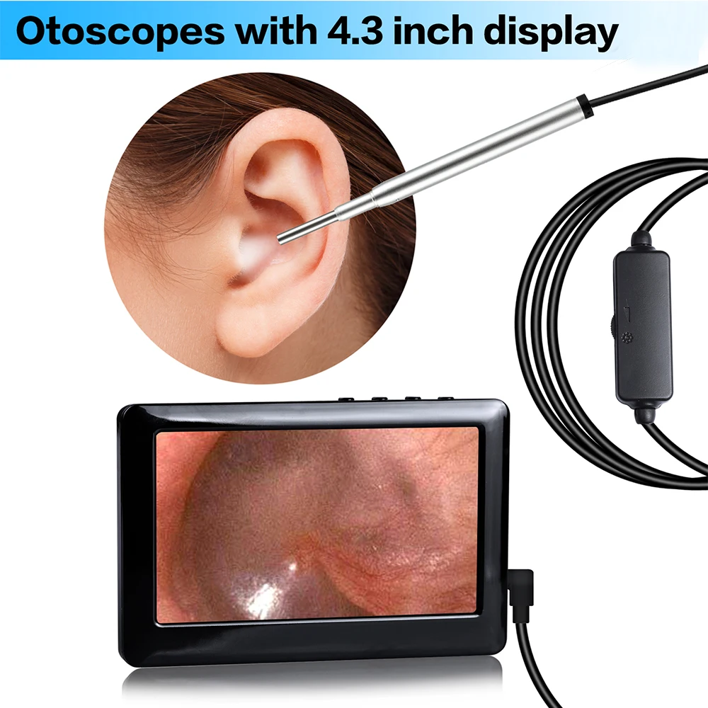 

Ear/Nose/Mouth Cleaning USB Endoscope Inspection Camera 6 LEDs +4.3inch TFT Screen Real Time Monitor with TF Card Slot Ear Pick