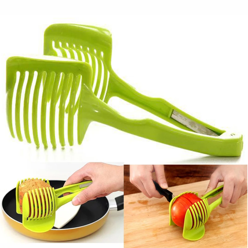 

Multi-function Kitchen Fruits Food Slice Assistant Tomato Lemon Slicer Handheld Circular Clip Kitchen Tools