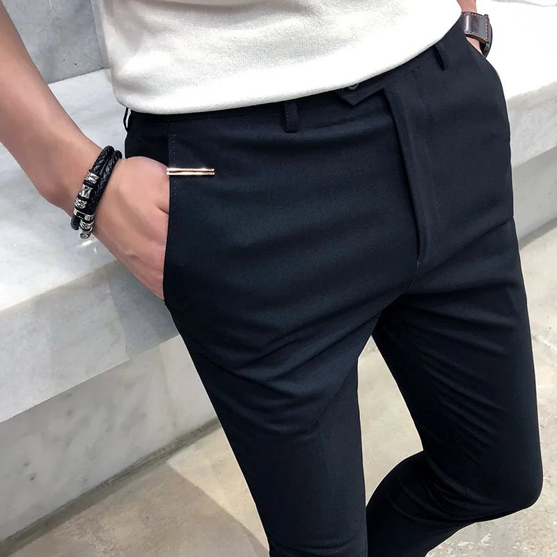 Summer new slim tapered gentleman nine points business casual pants personality fashion classic trend urban trousers youth Summer new slim tapered gentleman nine points business casual pants personality fashion classic trend urban trousers youth