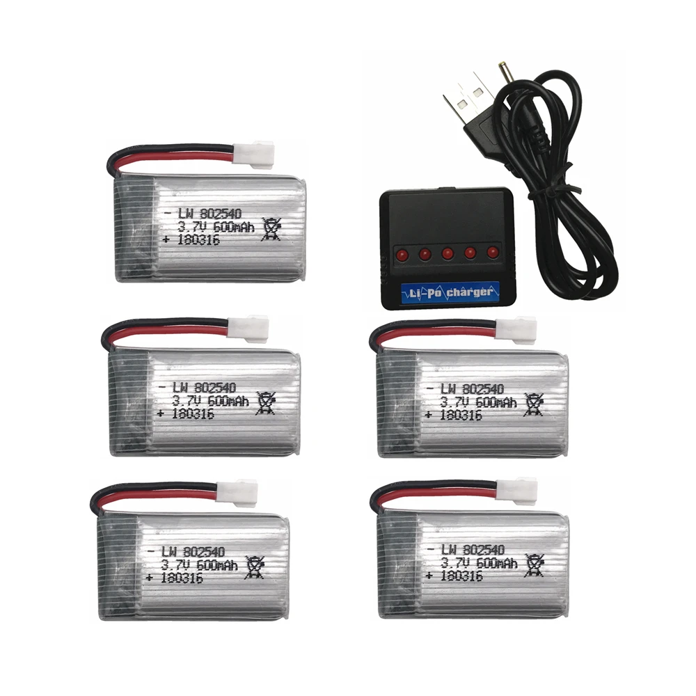 5PCS for Syma X5 X5C X5S X5SC X5SW 3.7V 600mAh Lipo Battery Pack + 5 in1 charger RC quadcopter Remote controlled aircraft | Игрушки и