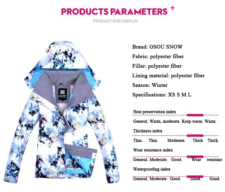 Gsou лыжная куртка+ лыжные штаны для женщин, походная или походная одежда, высокое качество, женский лыжный костюм