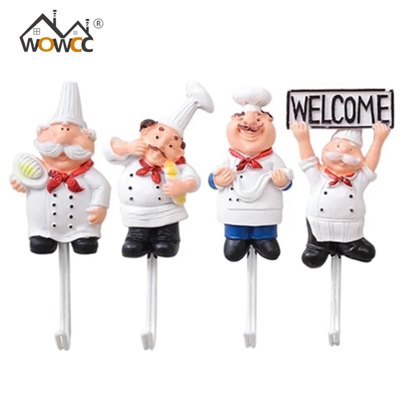 WOWCC الإبداعية الكرتون طاه شكل الفولاذ المقاوم للصدأ السنانير جدار باب الملابس معطف قبعة شماعات المطبخ الحمام مشبك مناشف غير قابل للصدأ WOWCC الإبداعية الكرتون طاه شكل الفولاذ المقاوم للصدأ السنانير جدار باب الملابس معطف قبعة شماعات المطبخ الحمام مشبك مناشف غير قابل للصدأ