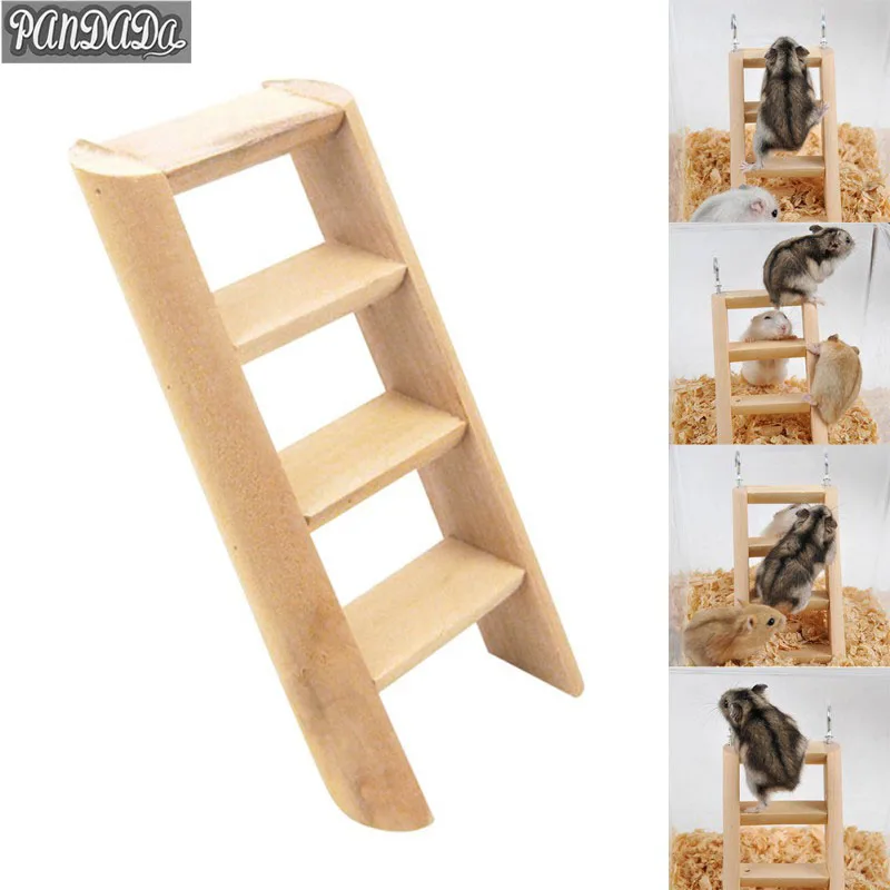 

panDaDa Hamster Guinea Pig Toys Ferret Toys Stairs Wooden Rat Hamster Ladder 15cm*7cm*2cm