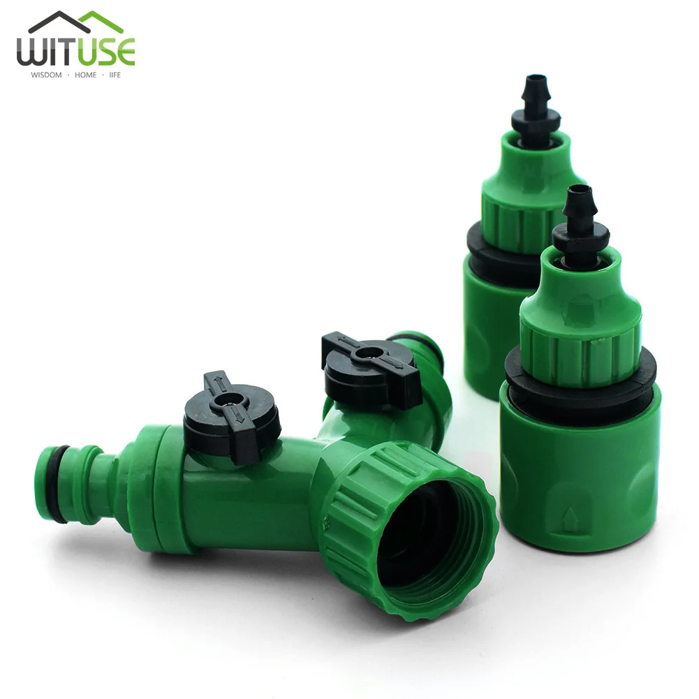 

Garden 2 way tap garden hose tap Y hose water splitter connector irrigation connector faucet adapter With Valves Flow Control