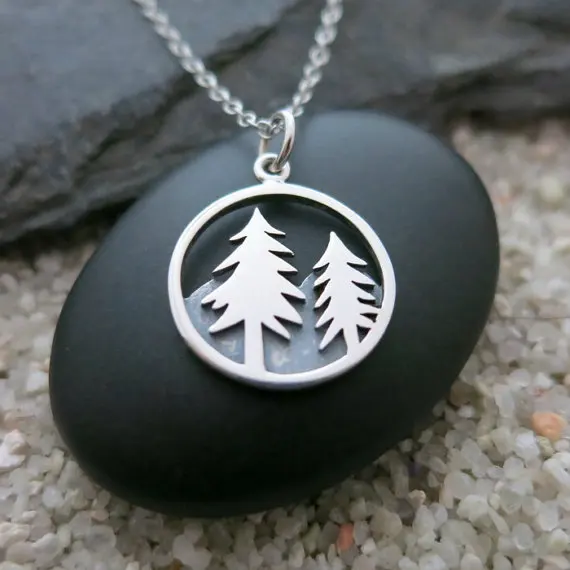 

Pine Tree Charm Forest Necklace Stainless Steel Nature Jewelry Aliexpress Top-selling Accept Drop Shipping YP6244