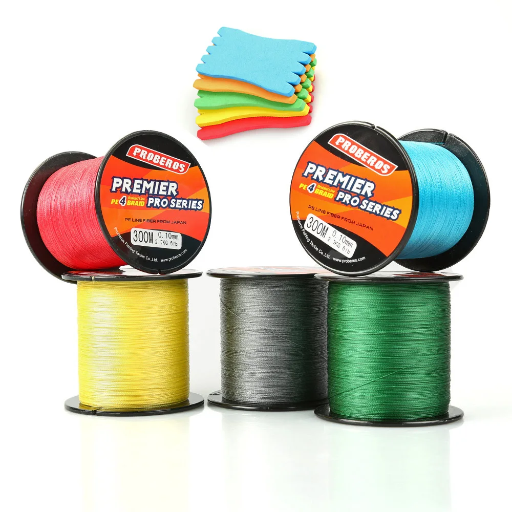 300M PE Braided Fishing Line 4 Stands 6LBS to 80LB Multifilament