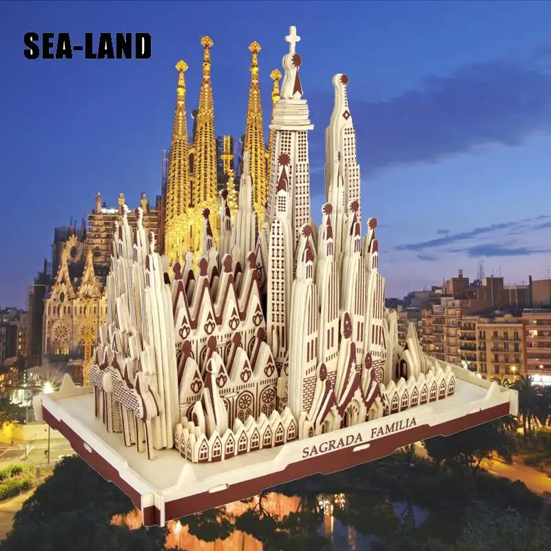 

3d Wooden Puzzle Children's And Adult Model The Sagrada Familia A Kids Toy Of The Famous Building Series