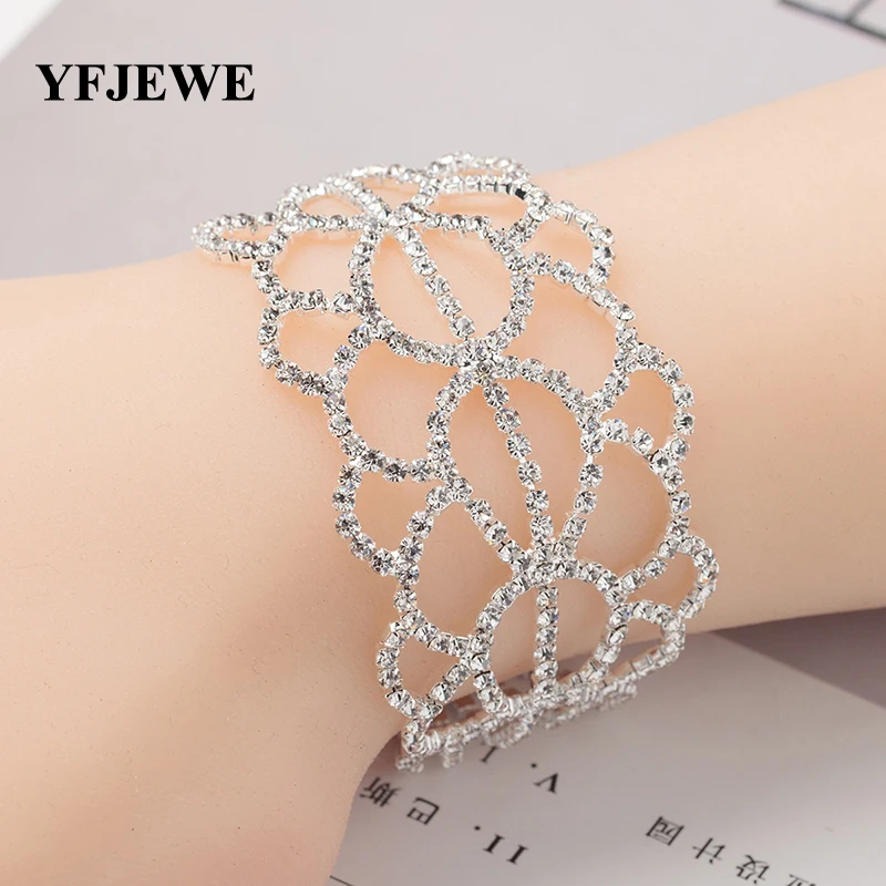 

YFJEWE Wholesale Fashion Jewelry Luxury Silver and Gold color Bracelets & Bangles Femme Bridal Wedding Jewelry for Women B140