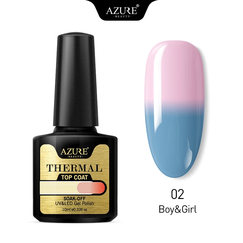 Azure beauty, новинка, 10 мл, термо-сменный лак для ногтей, отшелушивающий гель для ногтей, УФ/светодиодный, для сушки, термальный цвет, основа, верхнее покрытие - Цвет: 002