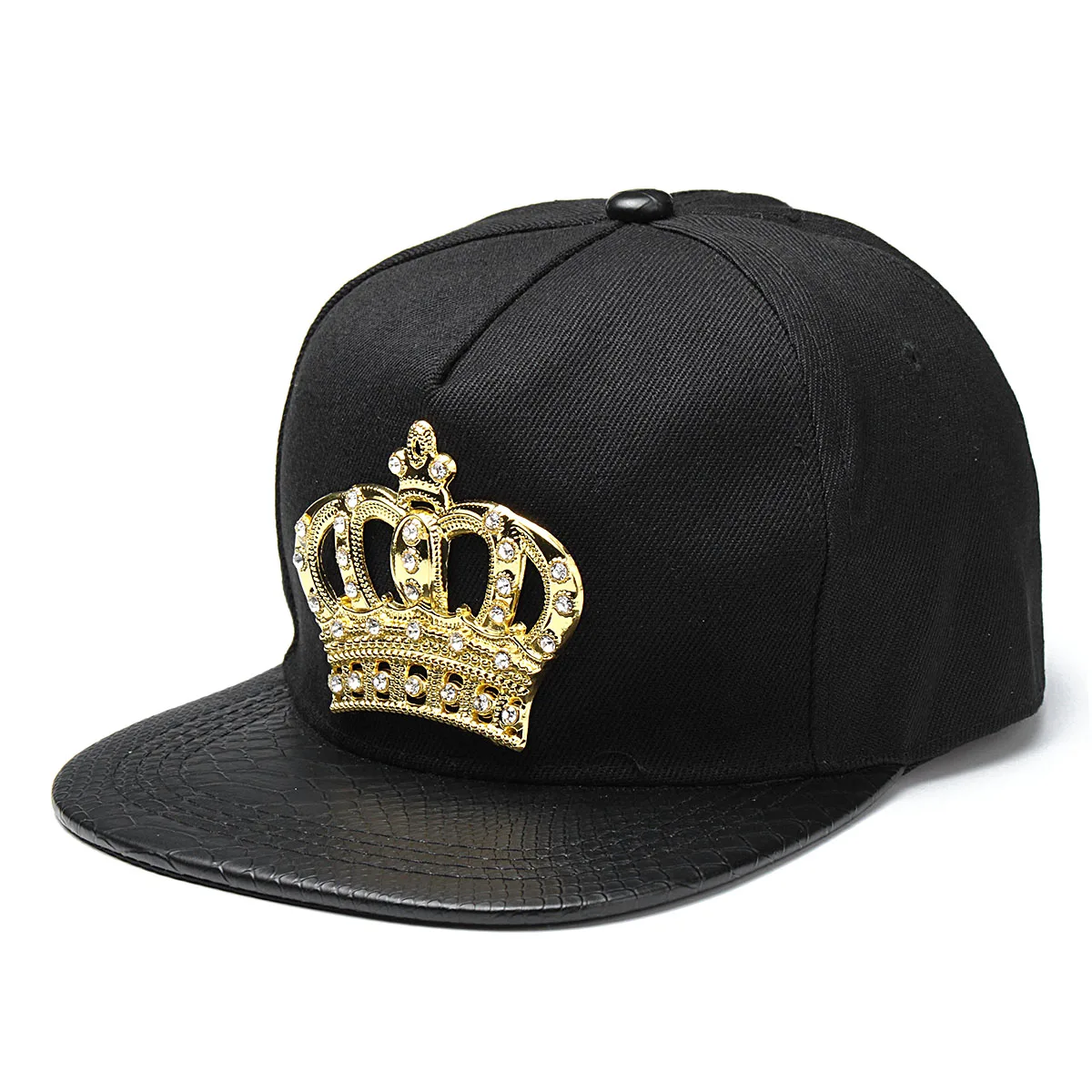 Для мужчин женщин Snapback шляпа король бейсбольная кепка с короной Регулируемый Хип Хоп Мужская шляпа золото/серебро/черный остроконечные