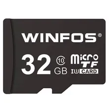 Winfos натуральная Ёмкость MicroSD карты памяти 32 Гб Class10 UHS-1 Micro SDXC карты