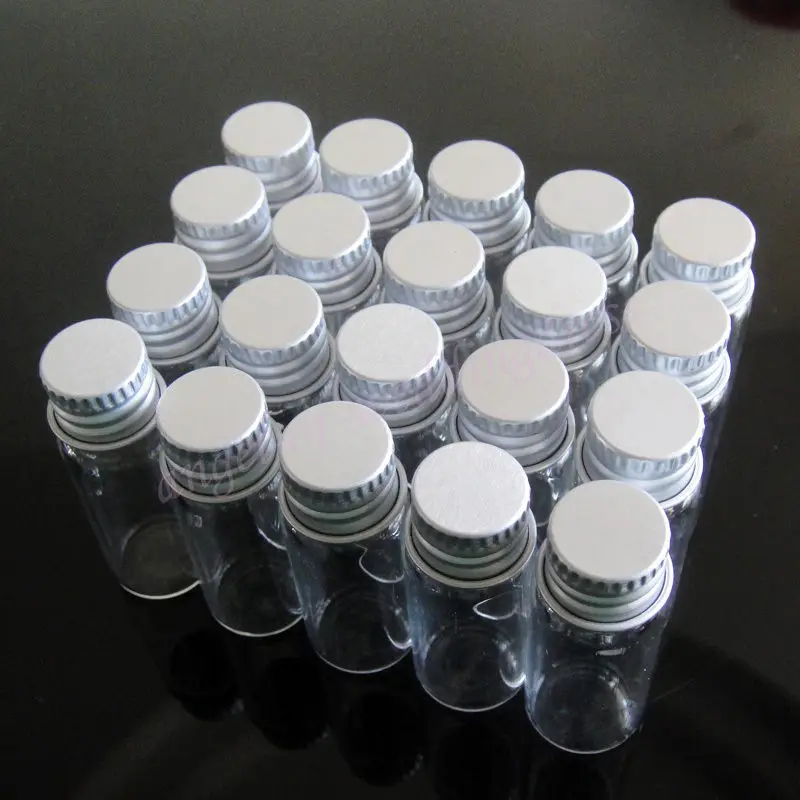 Super Deal 50 Pcs 16x40mm Tiny Small Clear Bottles Glass Vials 4.0ml 1
