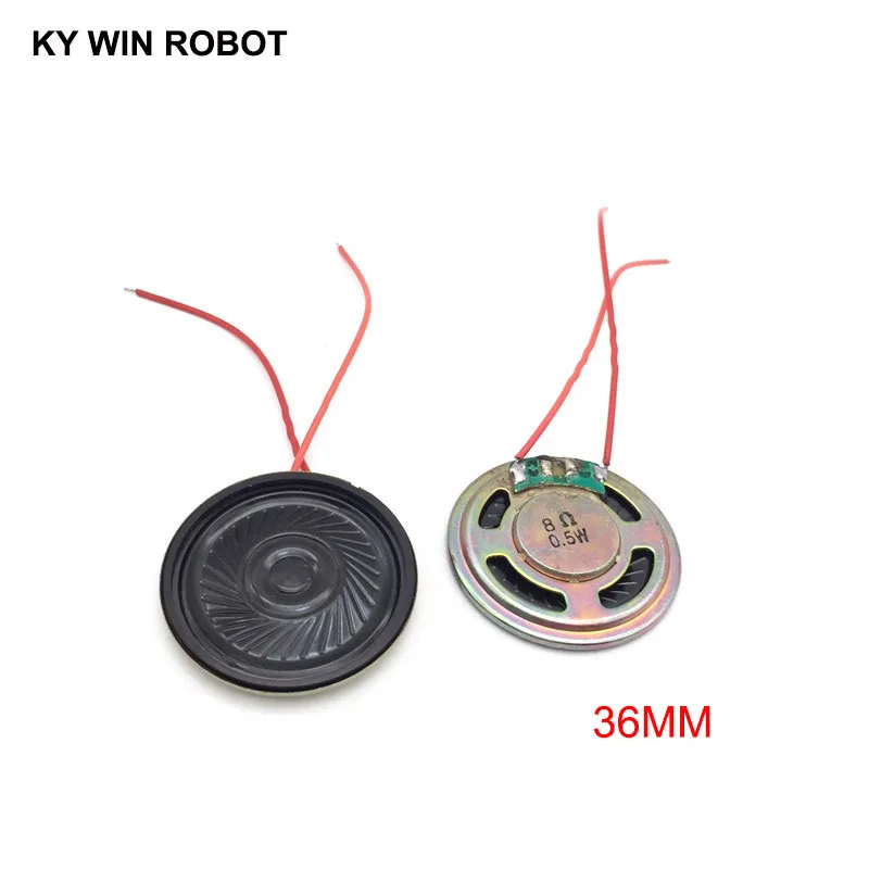 2 шт./лот ультратонкий динамик 8 Ом 0,5 Вт 0,5 Вт 8R Диаметр динамика 36 мм 3,6 см толщина 5 мм с проводом