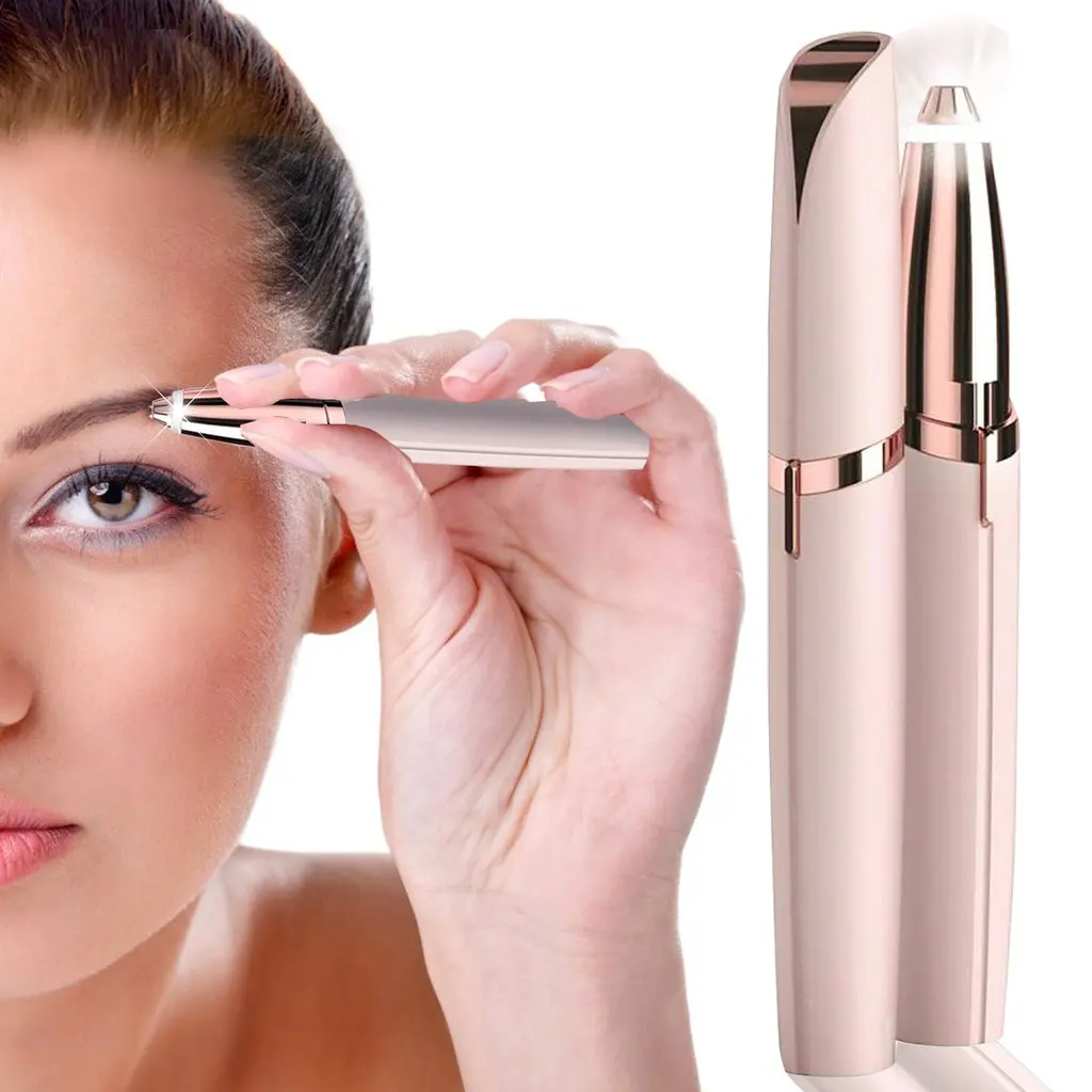 

Mini Electric Eyebrow Trimmer Lipstick Brows Pen Hair Remover epilateur sourcil Painless Eye Brow Razor Epilator with LED Light