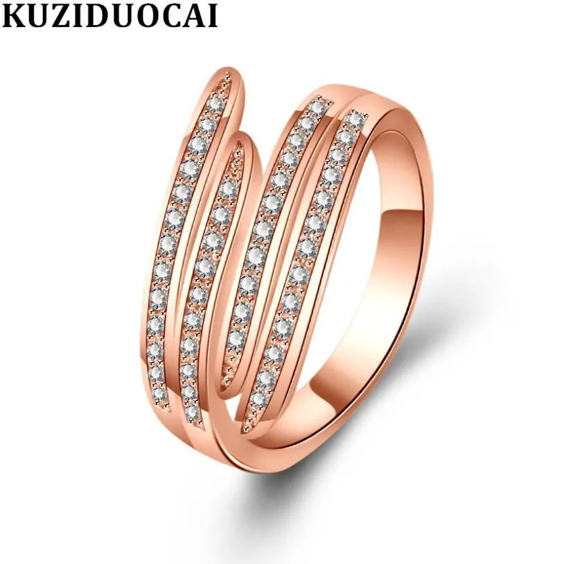 Kuziduocai новые модные украшения из циркония нержавеющая сталь розовое золото