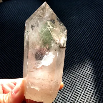 

270-300g rare green ghost quartz crystal wand point reiki healing rough stones for Rock Energy Mineral Specimen collection