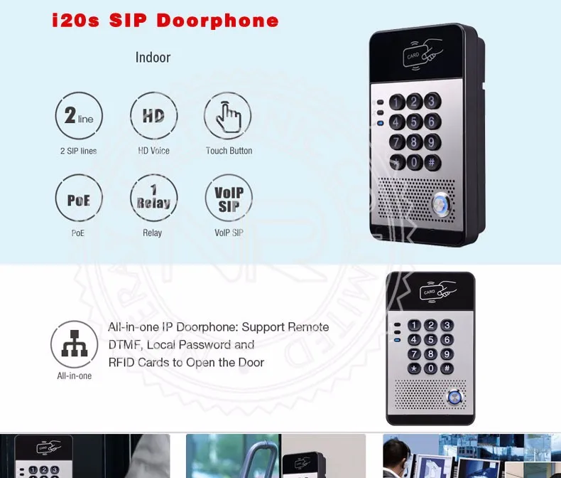 Высокое качество УАТС IP телефон двери SIP домофон с функцией дверного звонка и водонепроницаемой цифровой клавиатурой