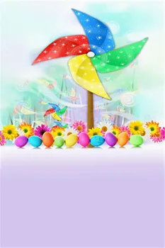 

TR 7X5 Easter Day Backdrop Colorful Kite Eggs Blue Sky White Background Kid's Custom Photo Background Props For Newborn Children