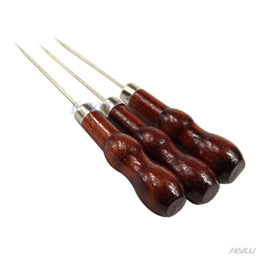 

3PCs/lot Leather Craft Cloth Awl Tool Pin Punching Hole Maker Stitching Overstitch G03 Drop ship