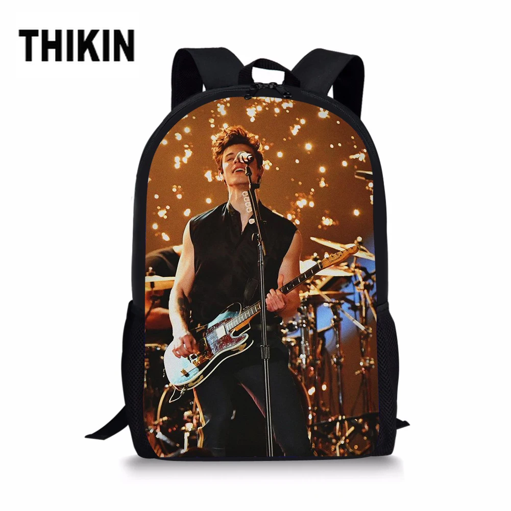 

THIKIN Canada Songwriter Mendes Shawn Printed Student School Bags Kids Backpack TeenagerGirls Popular Shoulder Travel Casual Bag