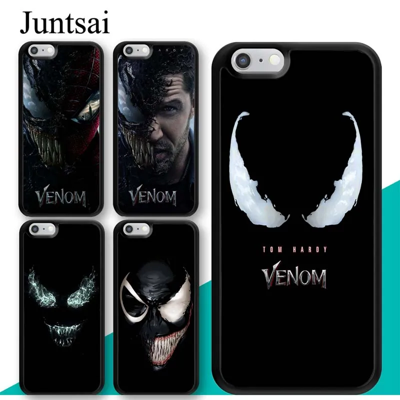 

Juntsai Venom Tom Hardy Spiderman TPU Mobile Phone Case For Apple iPhone X XR XS MAX 6S 6 7 8 Plus 5S SE Cover Coque Shell
