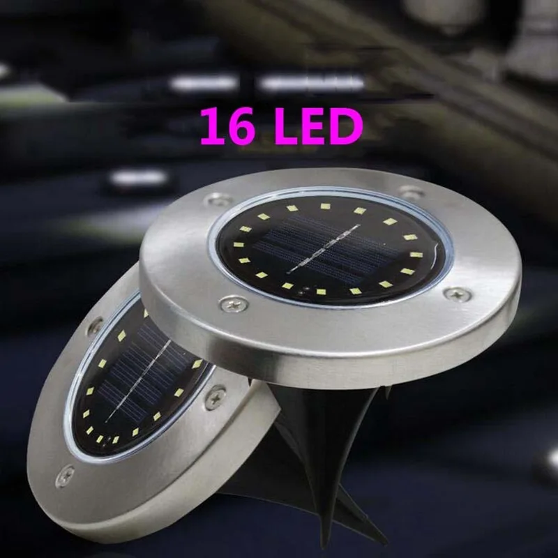 Solar do Solo Sensor de Luz à Prova Decking ao ar Pacote Lote Led Lâmpada Enterrado Jardim d' Água Luz Livre Caminho Solaire Lampe Exterieur 6 - 16 6 6 pacotelote 16 LED Lâmpada Solar Do