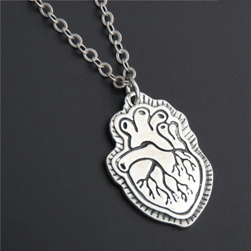 1 шт античное серебро сердце кулон ожерелье полый геометрический ювелирный подарок для женщин студента