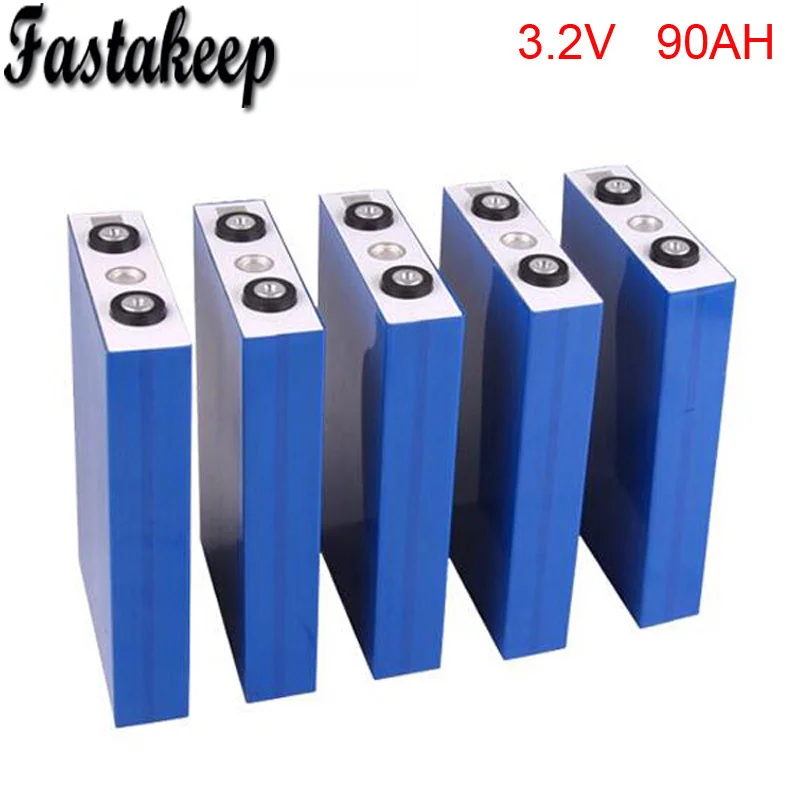 

12pcs/lot High energy LiFePO4 battery 3.2V 90Ah rechargeable lithium ion battery for solar/wind/UPS/home generator/EV/RV