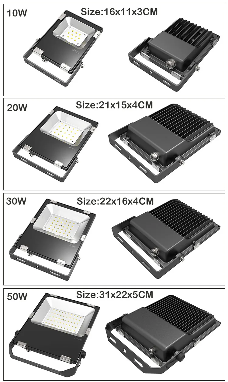 Reflector LED Outdoor Lighting 220V IP65 Waterproof 10W 20W 30W 50W LED Flood Light and 100W 150W 200W Floodlight LED Spotlight led flood