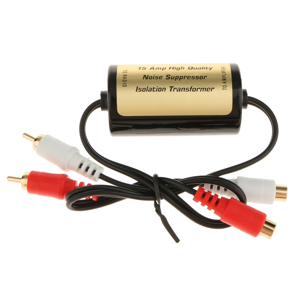 Car Stereo 2-Channels RCA Audio Noise Filter Suppressor Ground Loop Isolator 15A
