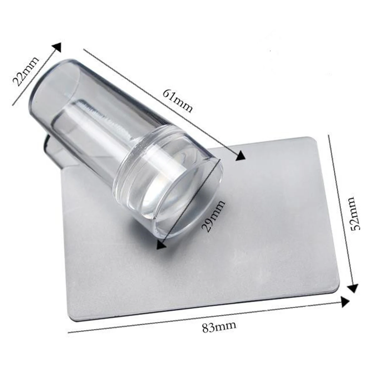 

Soft 2pcs/set Double Head Clear Silicone Head and plastic Nail art Stamper with Scraper New Manicure Polish Stamping Tools