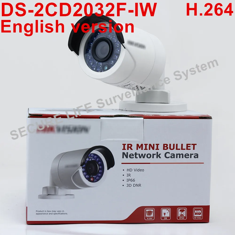  In stock English version DS-2CD2032F-IW mini wifi 1080P POE with SD Card Slot IP Network CCTV Camera wireless 