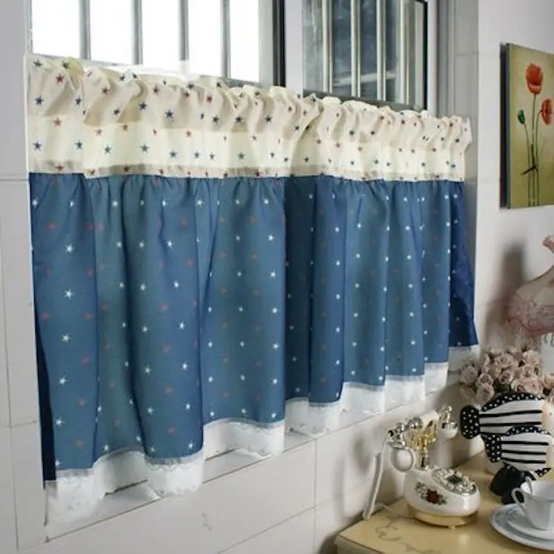 Rod Pocket Tube Curtain Cafe Apron Draw Drape Window Dressing