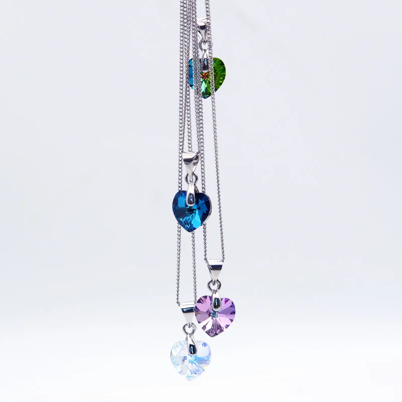 Подвеска с кристаллами Сваровски для женщин и девушек|necklace crystal|heart pendantheart pendant